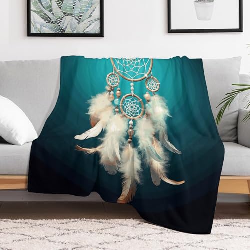 Couverture de luxe en microfibre blanche style attrape-rêves flanelle lit - 7
