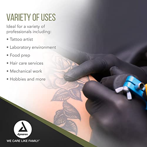Dynarex Black Arrow Disposable Latex Exam Gloves, Powder-Free, Used In Healthcare And Professional Settings, Law Enforcement, Tattoo, Salon Or Spa, Black, Extra-Large, 1 Box Of 100 Gloves #TOP4