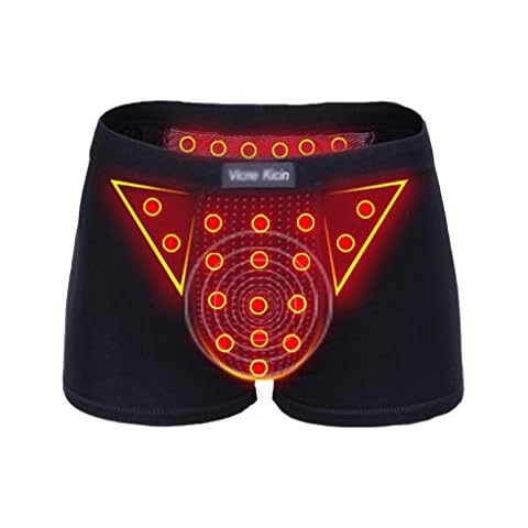 ZAYZ Men's Physiological Underwear, Enlargement Underpants Health, Tomalin Magnetic Therapy Boxer Shorts, 52 Energy Magnets, 2Pcs (Color : Black+Red, Size : X-Large) Cover