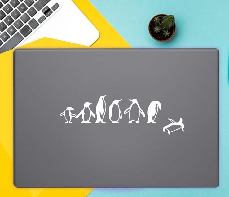 Penguine Jump Vinyl Decals Stickers for Cars, Vans, Trucks, and laptops (White 3.5x8) - Image 4