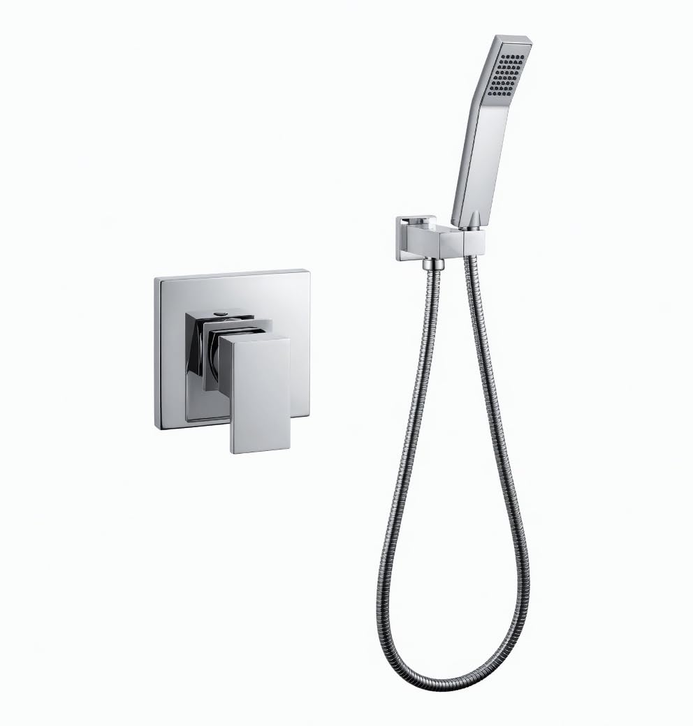 Conjunto Monomando Empotrado 1 Vía para Ducha con Ducha de Mano, Manguera y Soporte – (C51FX54C)
