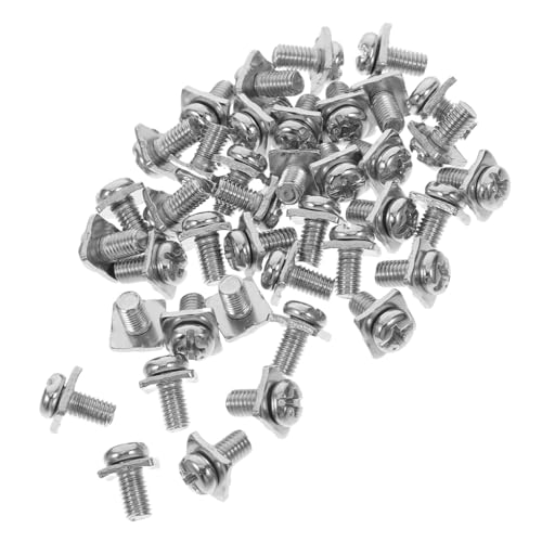 SOLUSTRE Square Washers Nickel Plated Machine Screws Connector Screws for Electrical Box