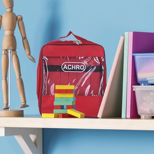 Image of ACHRO Tool Kit Pouch Multi Storage Tool Bag Easy to Carry Heavy Duty Tool Organiser for Electrician Plumber Technician and Repairman for All Your DIY Needs (RED)