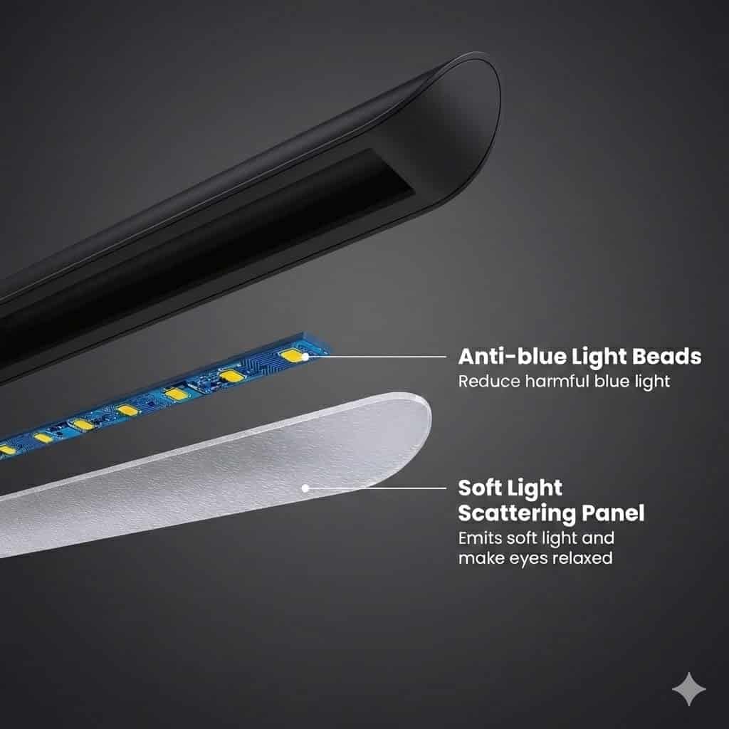 Infitronic IN10LEDNL - 10 LEDs muzieklamp/muzieklamp/pianolamp/leeslamp/klemlamp 2 helderheidsniveaus zwart