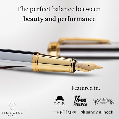 Image of Luxury Fountain Pen Set for Writing, Refillable Ink Converter, Gift Box