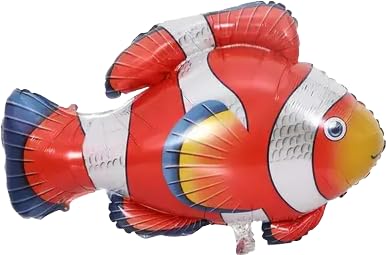 Big Red Clown Fish Foil Balloon - Tropical Fish Helium Balloon for Under the Sea Party Decorations, Kids Birthday & Ocean Theme Décor, 75cm (2 Pack)