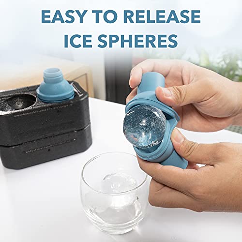 Qb Kraftz Clear Ice Ball Maker - Slow Melting Clear Sphere Ice Cube Maker | Get Ice Made Clear For Cocktail Drinks | Clear Ice Mold Makes Large Clear Cubes, Spheres, And More | Insulated Ice Ball Mold #TOP4
