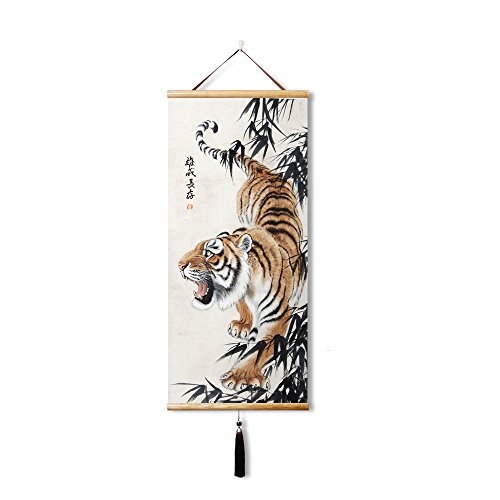 EAPEY Tiger Pintura Chino Pergamino Lienzo Imprime Decoraciones de Pared para Salón