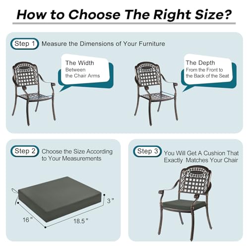 Image of Basic Beyond Outdoor Chair Cushions Set of 6, Square Corner, 18.5x16x3, Charcoal Grey