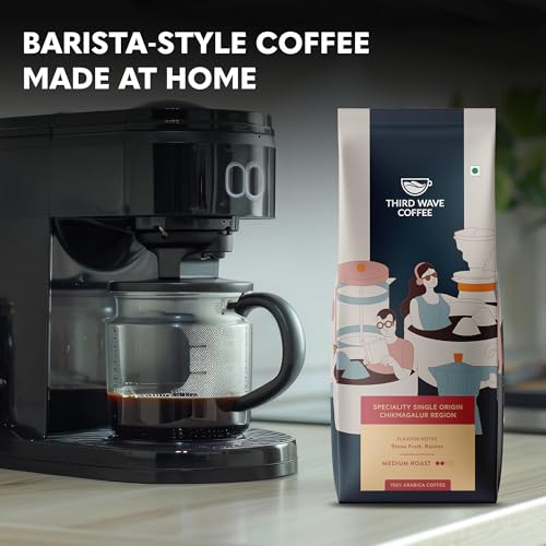 Image of THIRD WAVE COFFEE | Speciality Single Origin Chikmagalur Region | 100% Arabica | Medium Roast | Home Espresso | Fine Grind | 250 grams | Pouch