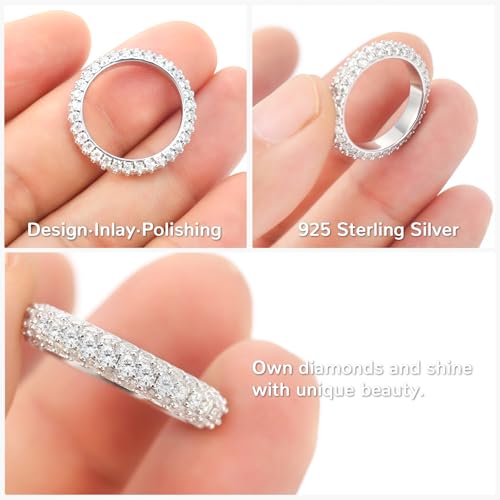 Moissanite Eternity Ring for Women D Color VVS1 Clarity Wedding Ring S925 Sterling Silver 18K White Gold Plated Genuine Moissanite Promise Wedding Band4