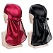 Silky Durag Headwraps (2PCS) with Extra Long Tail and Wide Straps for 360 Waves