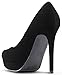 MARCOREPUBLIC Johannesburg Womens Almond Toe High Heels Platform Shoes Stiletto Dress Pumps - (Black Nubuck) - 8