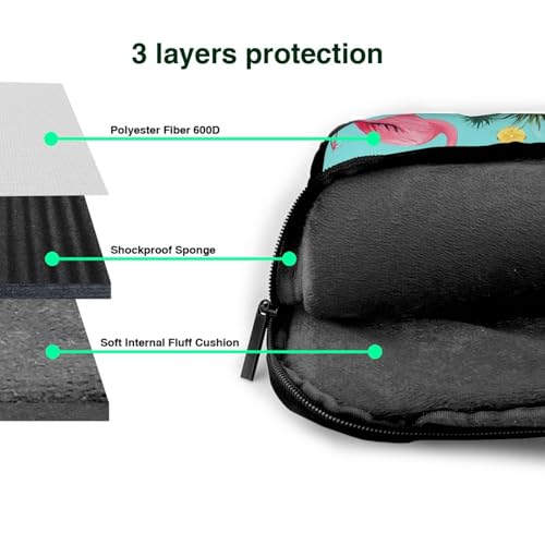 Funda delgada para laptop con correa y estampado flamenco miniatura 5