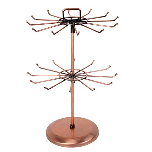 monkeyjack envejecido cobre 2u00a0Tiers metal soporte calcetines de joyas accesorio de Show con 24u00a0ganchos