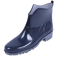 Lemigo Women Navy Blue Ankle Wellies Wellingtons Rain Boots 3.5 UK