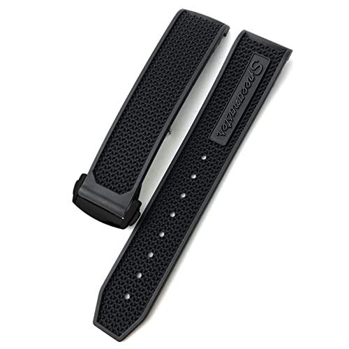 Bracelet Speedmaster 22mm silicone noir boucle acier inoxydable DASEB