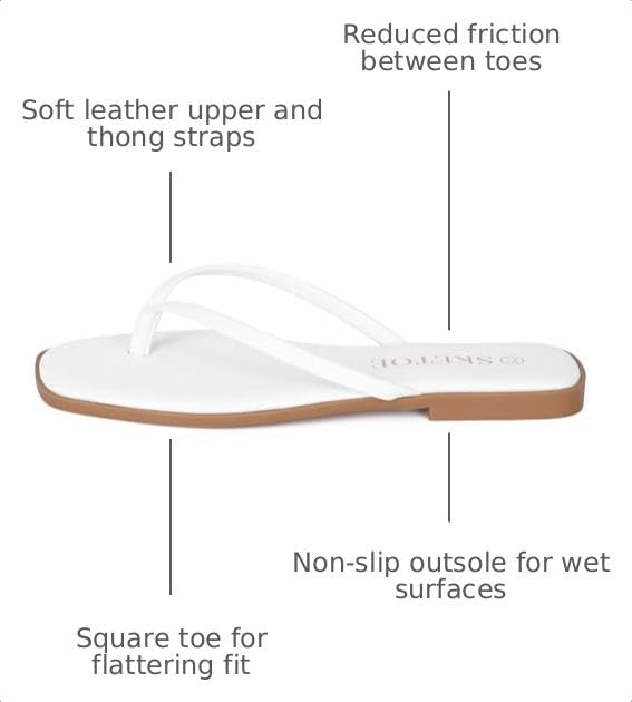 Image of Flip Flops Sandals for Women Square Toe Lightweight Thong Slides