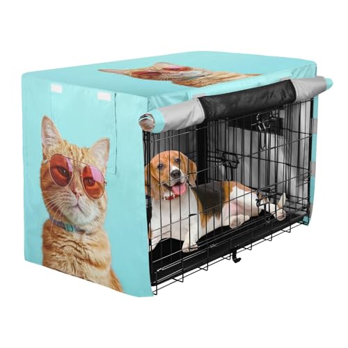 Housse de cage pour chien grand format imperméable avec filet - 3