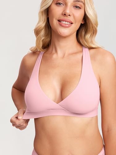 Image of MOMANDA Crossover Nursing Bras for Breastfeeding | Racerback maternity sleep bralettes, Wireless, Comfy, For women