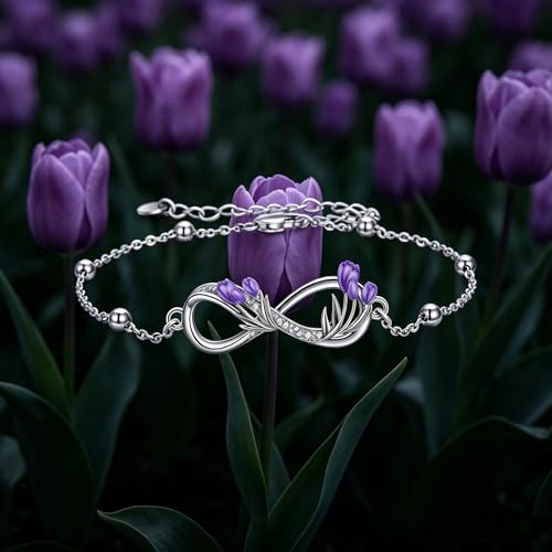 Image of POPLYKE Ladybug /Dragonfly /Bee /Paw Bracelet for Women Sterling SIlver Bracelet /Anklet Jewelry Gift for Women