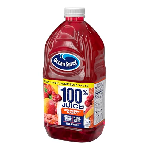Image of Ocean Spray 100% Juice Cranberry Mango Juice Blend, 64 Fl Oz Bottle (Pack of 3)