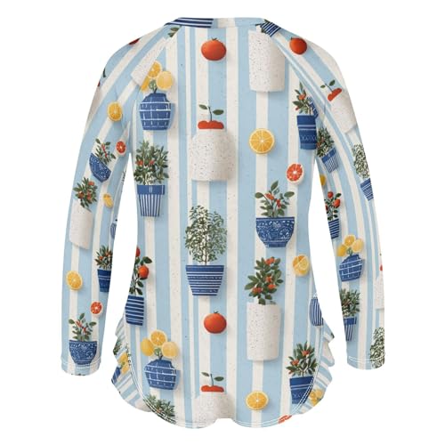 Girls' Swimwear Swimsuit Rash Guard,Long Sleeve One Piece Bathing Suits for Kids Toddlers 3-8T3