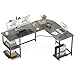 Teraves Reversible L Shaped Desk with Large Surface, 69 Inch Sturdy Corner Desk with Storage Shelves, Premium Office Computer Desk Workstation for Home Office Gaming