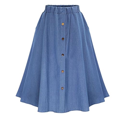Generic Girls' Back to School A-Line Skirt High Waist Pleated Midi Skirt Perfect for School Everyday Wear for Women3