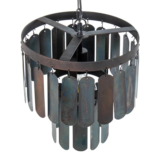 Lustre suspension en fer noir E27 30cm pour salon design chic