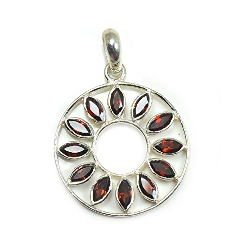 Pendentif grenat janvier en argent sterling, le cadeau d'anniversaire idéal
