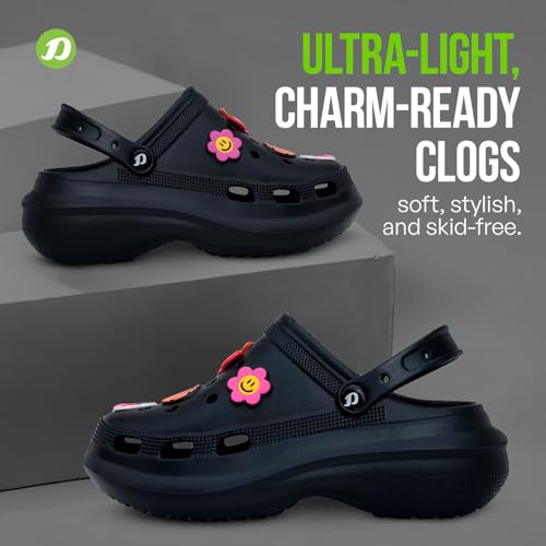 Image of DOCTOR EXTRA SOFT Women's Premium Extra Comfortable Clogs /Sandals with Cute Charms & Adjustable Back Strap for Adult| Lightweight Stylish & Anti-Skid| Waterproof Everyday Use Mules Girls /Ladies D-538