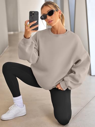 EFAN Womens Oversized Sweatshirts Hoodies Fleece Crewneck Sweaters Casual Tops Comfy Fall Fashion Outfits Winter Clothes 20253
