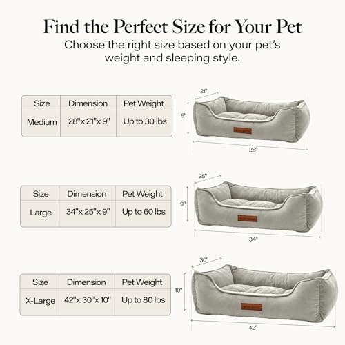 Image of Modern Threads Luxury Dog Bed - Comfortable Tufted Velvet Cushion for Small to Large Dogs - Machine Washable - Durable & Cute Sleep Space for Pets - Pamper Your Pet with Cozy Beds - Light Grey