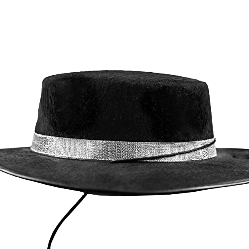 Chapéu de Zorro Tamanho Adulto Cor Preta Com Regulagem