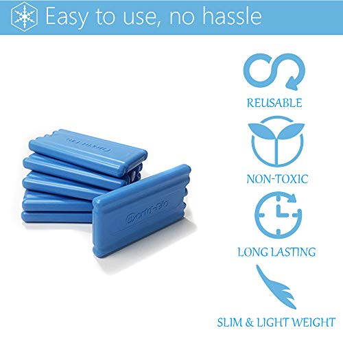 Lunch Box Ice Pack 6 Pack, Freezer Lunch Pack Reusable Long Lasting For Lunch Bags, Coolers, Cooler Bag For Work, School, Picnic, Perfect For Camping Accessories Keep Food Beverage Cold Fresh, Blue #TOP3