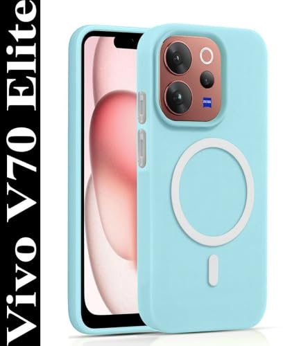 Image of AeoFit Matte Back Cover for vivo V70 Elite 5G | Shockproof Soft TPU Case with Camera Protection | Slim & Lightweight Back Cover Case for vivo V70 Elite 5G (Blue)