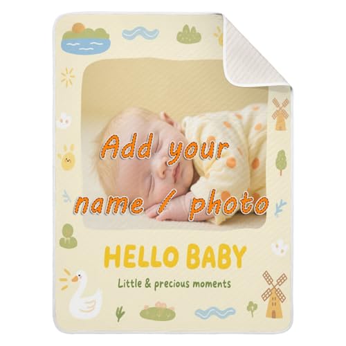 Custom Cute Baby Image Cartoon Yellow Duck Kids Blankets Breathable Customizable Animal Blankets for Girls or Boys 30x40in articulos para Bebes recien nacidos ni?a