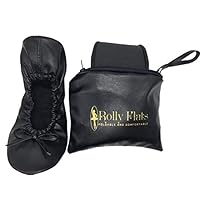 Women's Foldable Flats – Portable Ballet Slippers Shoes for Travel, Wedding – Fits in Purse (XL, Black)