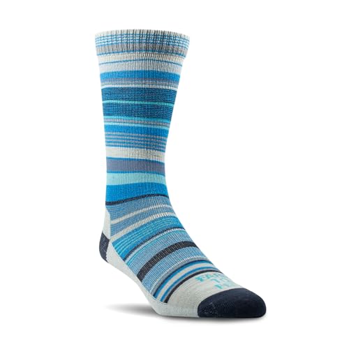 Image of Farm to Feet Ithaca Multi-Stripe Ultralight Crew Merino Wool Socks