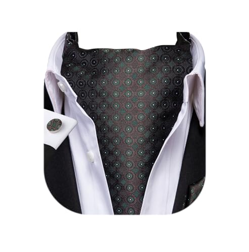 Image of Dubulle Paisley Floral Ascot for Men Self Tie Mens Cravat and Pocket Square Cufflinks Wedding