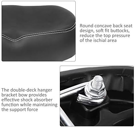 Noseless Bike Seat Cushion, Wide Comfort Saddle for Men & Women Universal Fit Mountain Road Bicycle Ergonomic Cycling Seat