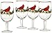 Lenox Winter Greetings Cardinal Iced Beverage Glasses (Set of 4), Clear