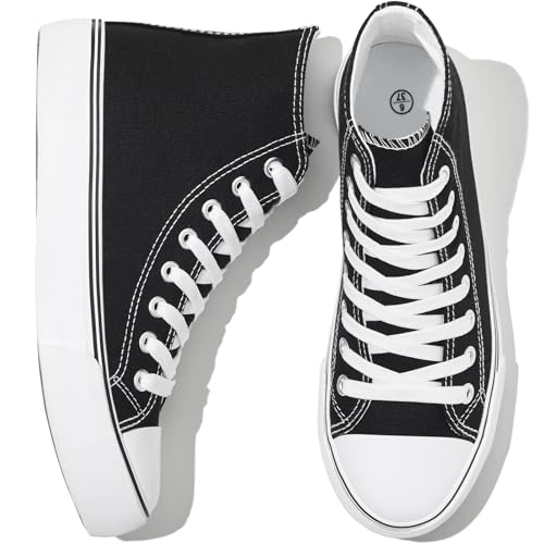 White Black Lace Up Canvas Sneakers Casual Walking Shoes(sim
