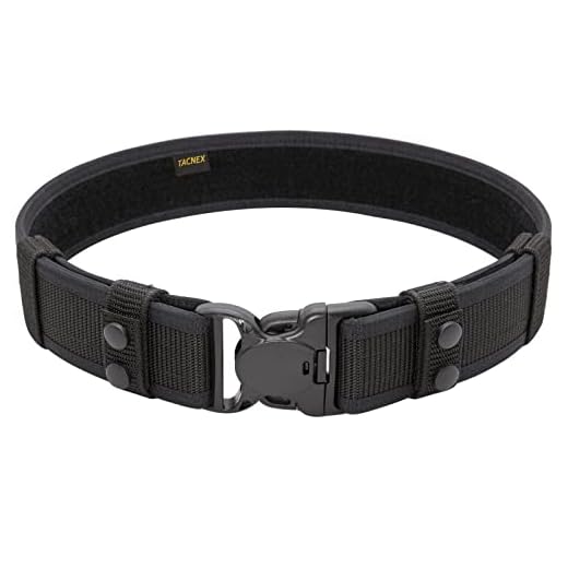 TACNEX Duty Belt for Police Security Law Enforcement 2" Tactical Utility Belt (Black(2" Belt Width), S)