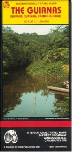 The Guianas map (Guyana/ Surinam/French Guiana)