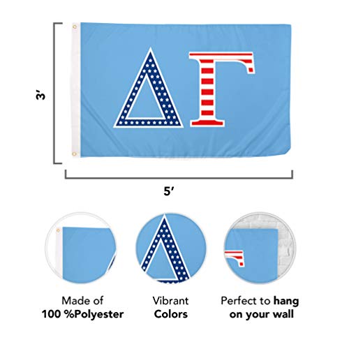 Delta Gamma Usa Letter Sorority Flag Greek Banner Large 3 Feet X 5 Feet Sign Decor Dg (Flag - Usa) #TOP1