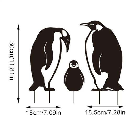 Lawn Decor Penguin en fer forgé pour aménagement extérieur de Noël - 5