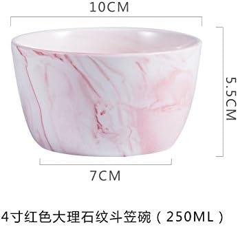 Parendory Marble Ceramic Salad Bowl Of Soup Bowl Bowl Rice Bowl Bowl Hats,4 Inch Red Marble Bowl Hats