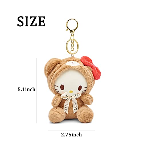 Sicpfuj Cute Plush Keychain For Women Girls, 5" Lovely Keychain Decorative Accessories, Purse Bag Backpack Charm #TOP1